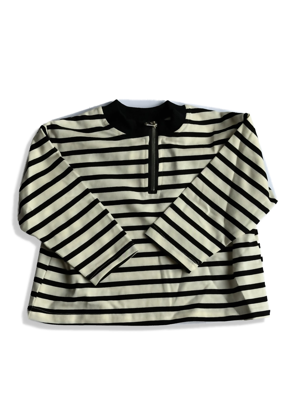 Pull zippé rayé