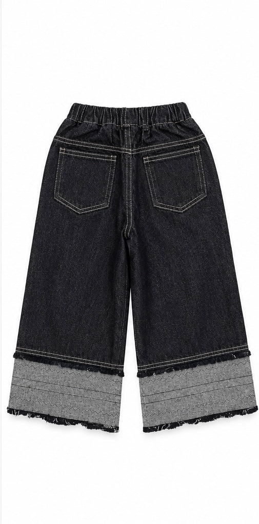 Jean Large Ourlet Bicolore Unisexe