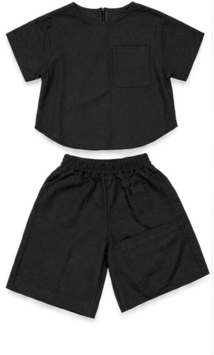Ensemble Tee-Short Texturé Unisexe - Navy Bleu