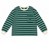 Long Sleeve Rayé Vert/Blanc Oversize unisexe