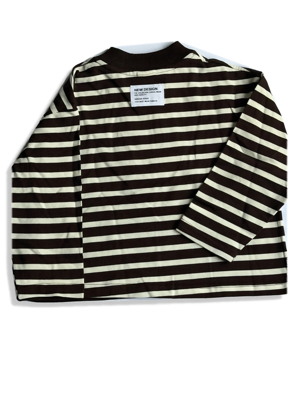 Pull zippé rayé