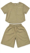 Ensemble Tee-Short Texturé Unisexe - Beige Khaki